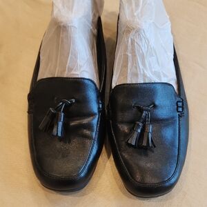 Anne Klein Black Tassel Slip-On Loafers
